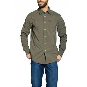 NEW KIMES linville long sleeve-dress shirt in army